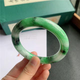 Zheru Jewelry Natural Burmese Jadeite Light Two-Color 54-64mm Bracelet