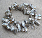 Gray Freshwater Pearl 2ROW AA 8-11MM Bangle
