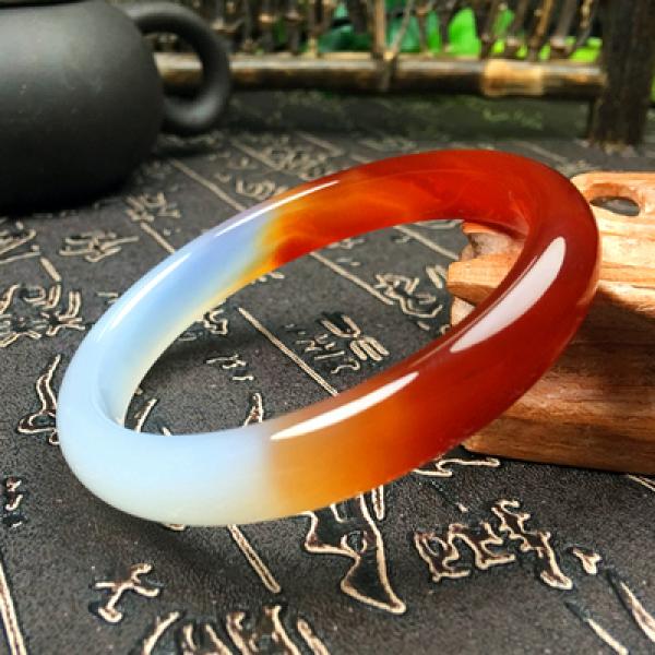 Zheru Jewelry Round Bar Agate Chalcedony Bracelet Princess Gift