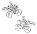 Silver Bicycle Race Cuff Links Brass Material Men Cufflinks