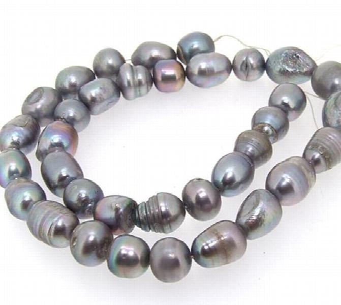 7-8mm Grey Baroque Freshwater Pearl Loose Beads Full Strand DIY Jewelry LS3-0122