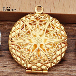 BoYuTe Round Filigree Locket Pendant Vintage Jewelry Brass 27MM