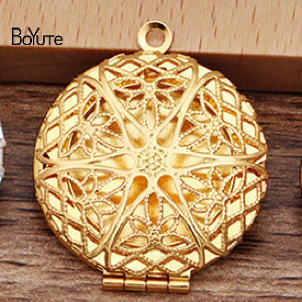 BoYuTe Round Filigree Locket Pendant Vintage Jewelry Brass 27MM