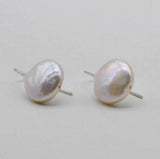 Coin Baroque Real Freshwater Pearl Earrings 925 Sterling Silver Hook Style