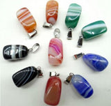 Purple Quartz Crystal Agate Stone Beads Pendant for DIY Jewelry Making