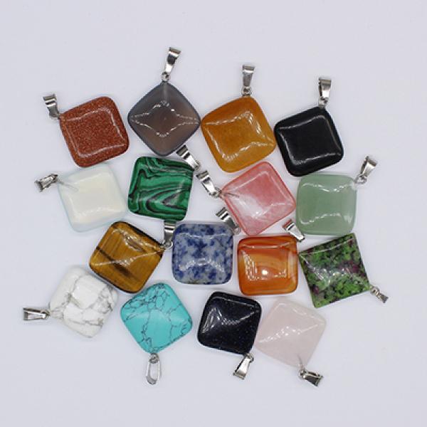 30 Natural Stone Heart-Shaped Pendant Jewelry, High-Quality 20mm, dz180