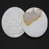 Freshwater Shell Beads Oval Carving Pendant Mother Of Pearl DIY Jewelry Making
