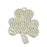 10pcs/lot Clover Rhinestone Pendants for St. Patricks Jewelry