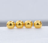 24k Pure Yellow Gold Loose Beads 3mm-8mm DIY Bracelets Jewelry Parts