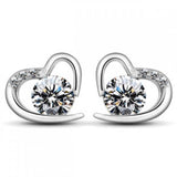 925 Silver Heart Earrings Women Girls Gift Jewelry