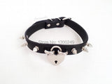 Harajuku Hot Dark Sweet Heart Choker Lock & Key Rivet Necklaces