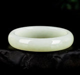 Women's Jadeite Bracelet Natural Charm Jewelry Hand Carved Round Bangle