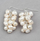 Baroque Freshwater Pearl Earrings S925 Sterling Silver Dangle Jewelry
