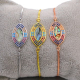 CZ Evil Eye Chain Bracelet for Women - Christmas Jewelry