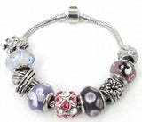 European Bead Charm Bracelet with CZ Metal Charm