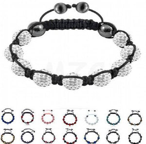 14 Pcs/lot 10mm Micro Pave Disco Ball Beads Crystal Bracelet Lot