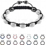 14 Pcs/lot 10mm Micro Pave Disco Ball Beads Crystal Bracelet Lot