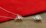 925 Silver Heart Pendant Necklace with Zircon, Charm Bijoux