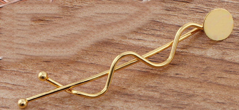 50 PCS Hair Clip Settings Metal Barrettes DIY Hair Clips Blank Hairpin Base
