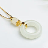 Genuine Hetian Jade Silver Jewelry Set for Women