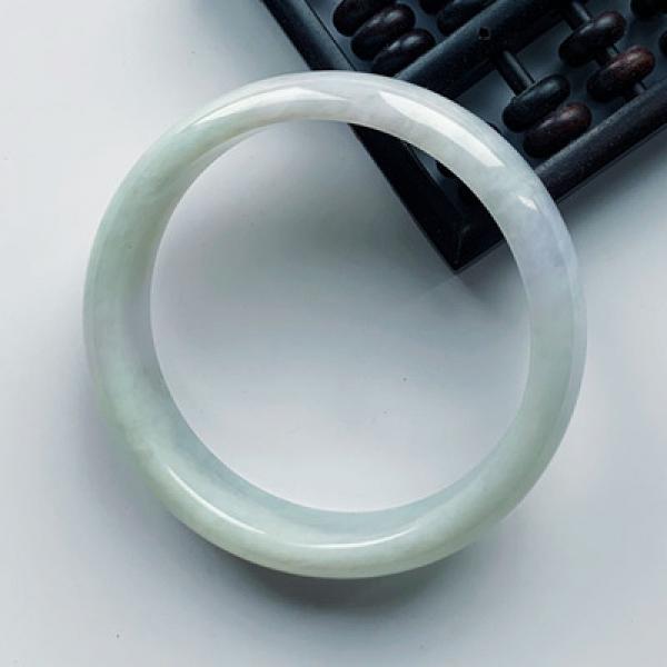 Zheru Jewelry Natural Burmese Jadeite Light 54mm-64mm Bracelet