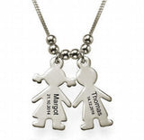 Personalized Name & Date Necklace - Boy or Girl - Silver