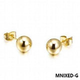 MINIXED Round Hollow Earrings Stud Earrings Women Jewelry Rose Girl