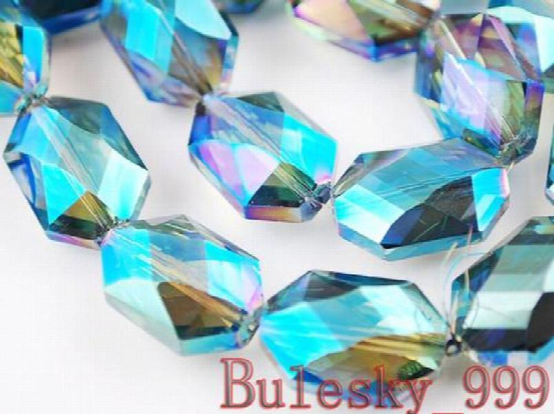 OMH 22PCS 18x12mm Glass Crystal Spacer Beads L555