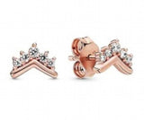 925 Silver Autumn Rose Wishbone Studs Earring Wedding Jewelry