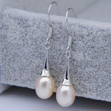 Freshwater Pearl Dangle Earrings S925 Silver Jewelry