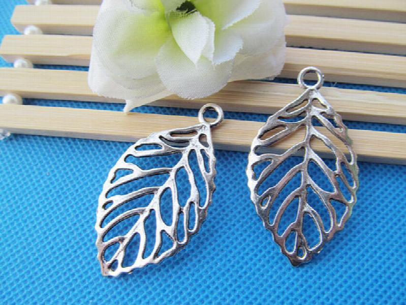50pcs Large Leaf Pendant Charm for DIY Jewellry Making