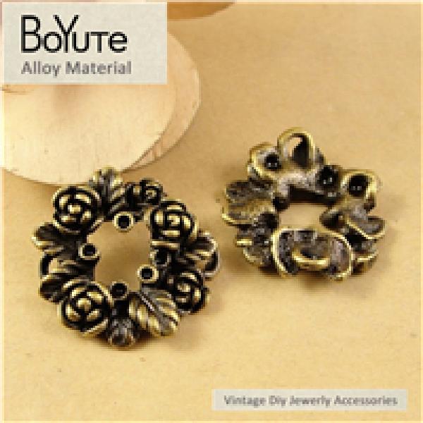 BoYuTe 26MM Vintage Rose Flower Circle Pendant Diy Jewelry Findings