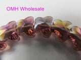 OMH 150Pcs Butterfly Glass Crystal Beads 8x6mm - 8 Colors Available