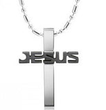 Unisex Stainless Steel Cross Pendant Necklace Black/Silver/Gold IN03