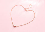 925 Sterling Silver Heart Love Anklet Bracelet GTLS746
