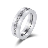2pcs/Set Ceramic Rings For Women with 1 Row Crystal Wedding Party Sexy Ring