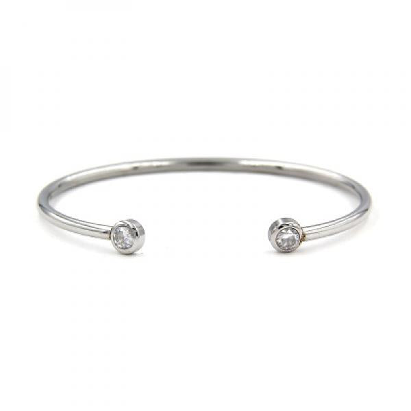 Crystal Rhinestone Cuff Bangle Stainless Steel Bracelet