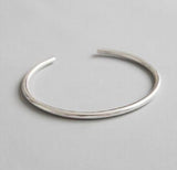 S990 Sterling Silver Smooth Silver Bracelet Women's Jewelry Gift