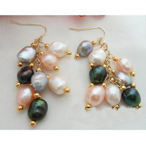Multicolor Baroque 4-11mm Freshwater Pearl Earrings