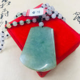 Burmese Emerald Jade Carving Pendant with Bead Necklace