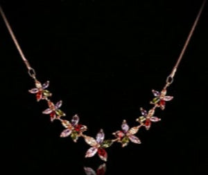 Lady Colorful Zircon Necklace Rose / Rhod Women's Jewelry