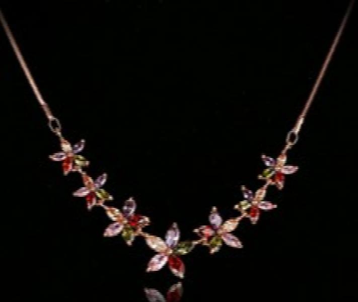 Lady Colorful Zircon Necklace Rose / Rhod Women's Jewelry
