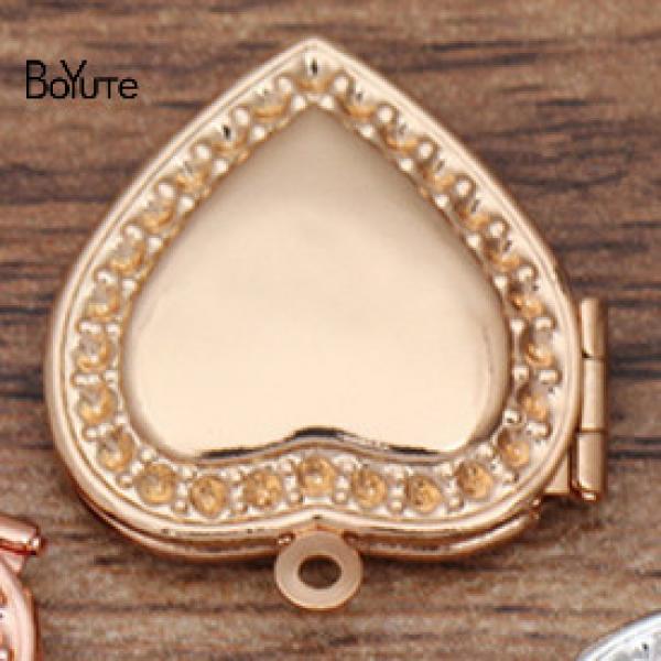 BoYuTe Heart Locket Pendant Metal Brass Charms 20*4.5MM 10 Pieces/Lot