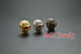 Skull Head Beads Red Zircon Eyes DIY Findings 10pc