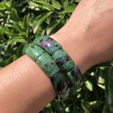 Natural Ruby Zoisite Bracelet Bangle Crystal Healing Stone