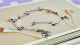 Girls 925 Sterling Silver Anklet Beads Solid Silver Anklet Women Charm Jewelry