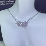 Leaves Flowers Chain Pendant Necklace For Women Diamond Crystal Gift Jewelry