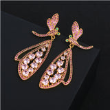 S925 Silver Needle Dragonfly Earrings, Elegant Accessories