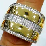 Square Box Geometry Statement Ring For Women Wedding Cubic Zircon Dubai Bridal