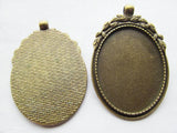 20pcs Rose Flower Base Setting Tray Bezel Pendant Charm